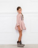 Girls Pale Pink Flared Dress Outfit