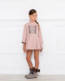 Girls Pale Pink Flared Dress Outfit