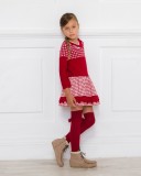 Girls Knitted Houndstooth Dress Outfit