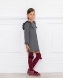 Girls Grey Dress with Lurex Stars Yoke 