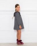 Girls Grey Dress with Lurex Stars Yoke 