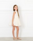 Girls Ivory Popelin & Tulle Flared Dress Outfit