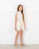Girls Ivory 3 Piece Shorts Set Outfit