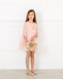 Girls Pink Lace Dress with Collar Outfit