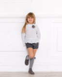 Girls Ivory Synthetic Fur Peplum Coat Outfit