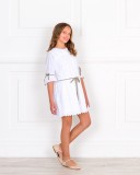 Girls White Embroidered Cotton Dress Outfit