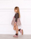 Girls Pink Suede Boots with Fringes Outfit