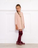 Girls Pink Dress & Mink Boots Outfit