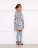 Girls Mint Knitted Long Socks with Bow & Gray Suede Mohican Boots Outfit