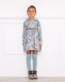 Girls Mint Knitted Long Socks with Bow & Gray Suede Mohican Boots Outfit