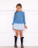 Blue Sweatshirt & Tulle Skirt Outfit