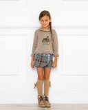 Girls Beige House Knitted Sweater 