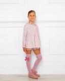 Girls Pink Jersey Cotton Kitty 2 Piece Shorts Set 