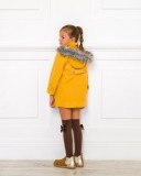 Mustard Hooded Duffle Coat