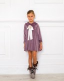 Girls Lilac Velvet Dress Outfit