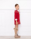 Red & White Knitted Jacquard Dress Outfit