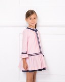 Girls Pink & Navy Blue Dress Outfit