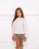 Girls White Cotton Blouse with French Collar
