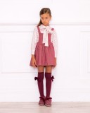 Girls Burgundy Pinafore Skirt