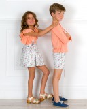 Boys Coral Pink T-Shirt & Boys Bikes Print Short & Blue Espadrilles Outfit Outfit 