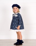 Girls Navy Blue Polka Dot Dress Outfit