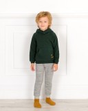 Boys Green Hooded Sweatshirt & Grey Jersey Trousers Outfit 