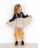 Girls Penguin Dress Set Outfit & Black Glitter Boots