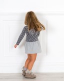 Girls Grey Star Print Hooded Jersey Dress Outfit