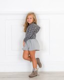 Girls Grey Star Print Hooded Jersey Dress Outfit
