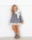 Girls Grey & Ivory Jersey Dress Outfit 