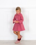 Girls Pink Trench Coat with Ruffle Back Outfit