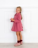 Girls Pink Trench Coat with Ruffle Back Outfit