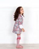 Girls Pink Floral Print Shift Dress Outfit