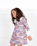 Girls Pink Floral Print Shift Dress Outfit