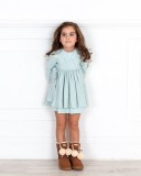 Girls Pastel Green Checked Apron Dress Outfit