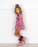 Girls Pink & Grey Apple Dress Outfit
