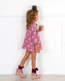 Girls Pink & Grey Apple Dress Outfit