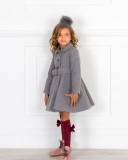 Girls Grey Hooded Duffle Coat Outfit