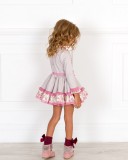 Nini Moda Infantil Vestido Niña Topitos & Estampado Floral Rosa
