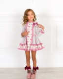 Nini Moda Infantil Vestido Niña Topitos & Estampado Floral Rosa