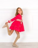 Girls Red & Beige Dress with Removable Sash Outfit
