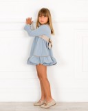 Girls Pale Blue Stretch Jersey Dress Outfit