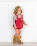 Baby Girls Burgundy Floral Print Shortie Outfit Set 