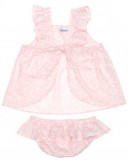 Pink Floral Dress & Ruffle Knickers Set 