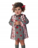 Baby Girls Grey Ladybug Print Dress Set