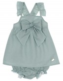 Pastel Green Dress & Knickers Set with Maxi Bow