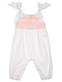 Pink & White Extra Soft Cotton Polka Dot Jumpsuit 