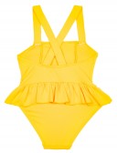 Girls Yellow Ruffle Swimsuit 