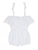Girls White Broderie Playsuit