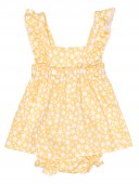 Yellow & White Star Print Dress & Knickers Set 